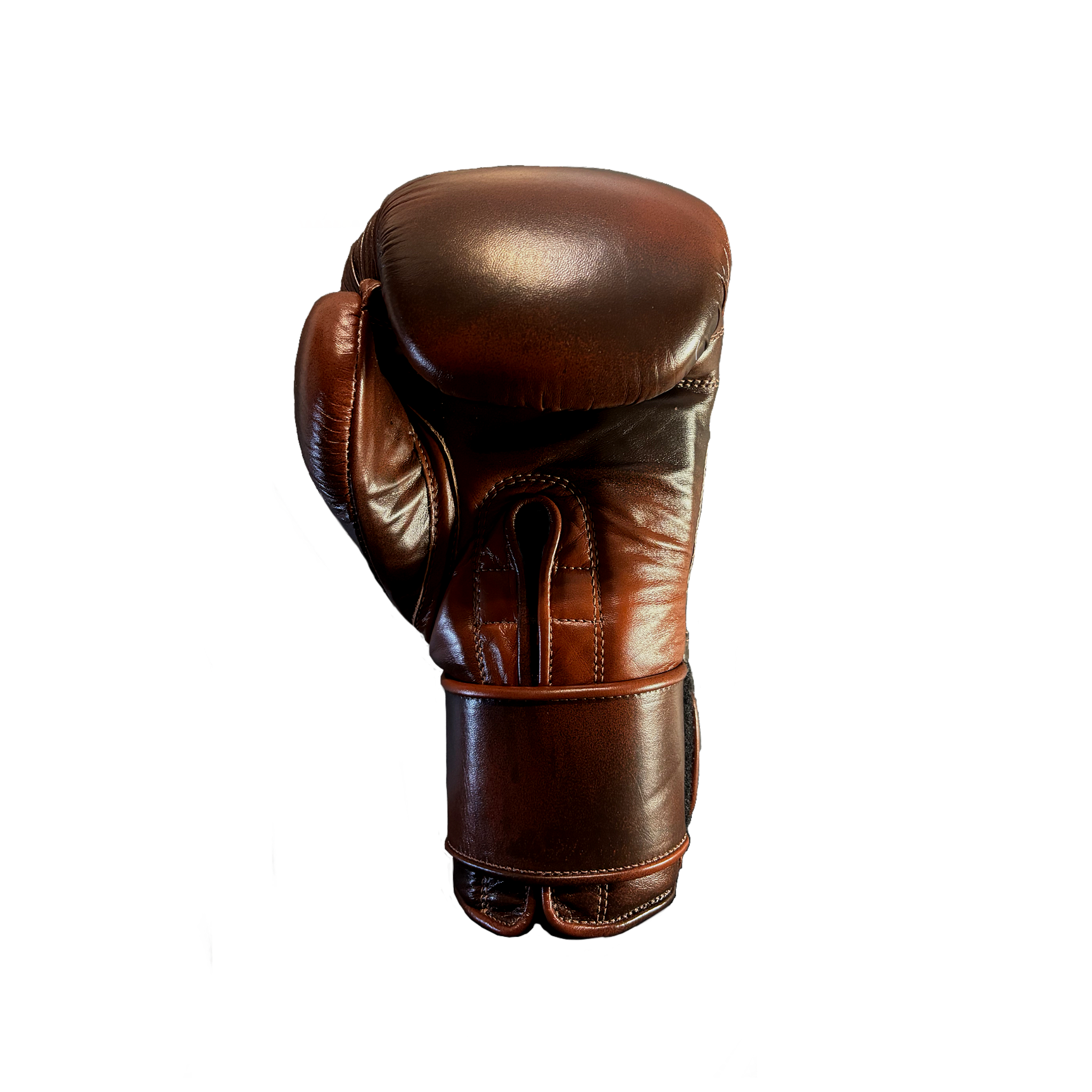 Pair of Arma Origin premium brown leather hook and loop 16 oz boxing gloves