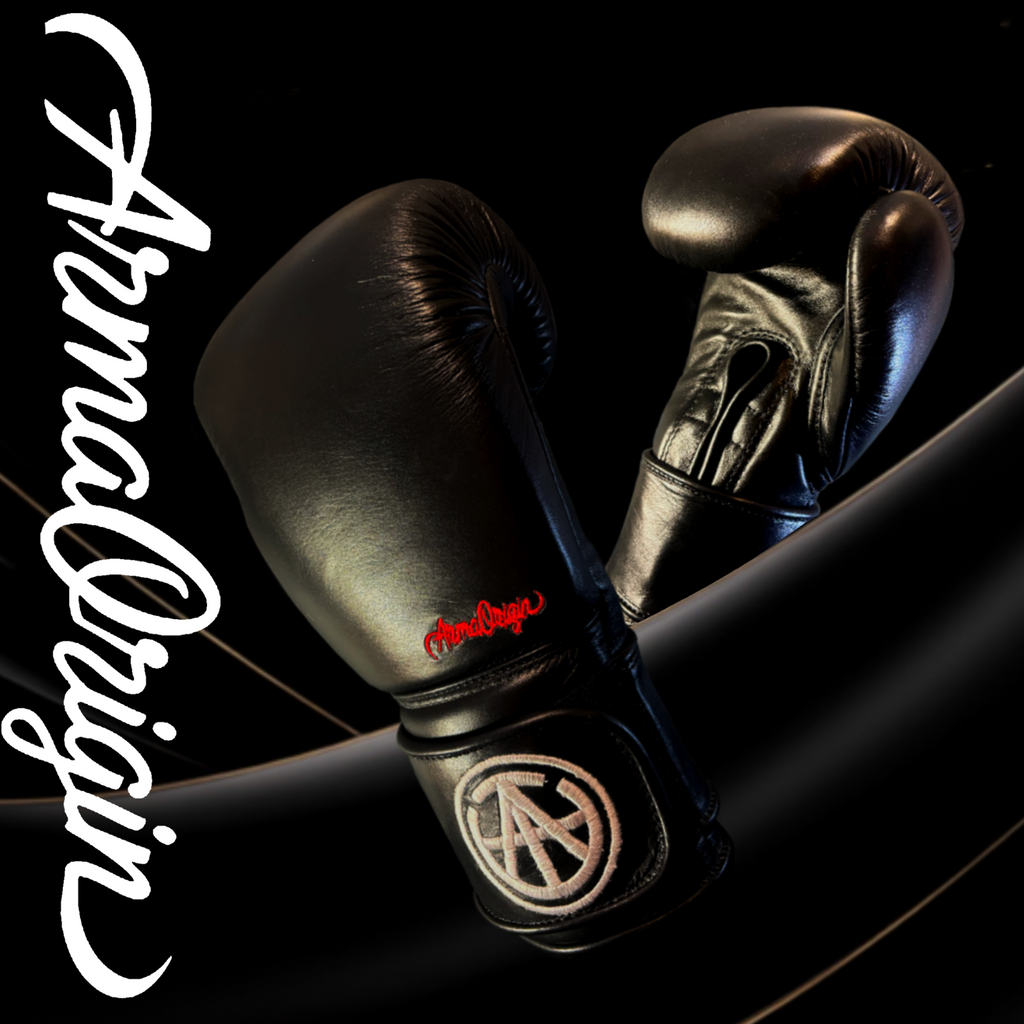 AO Classics - Premium Black Leather Boxing Gloves