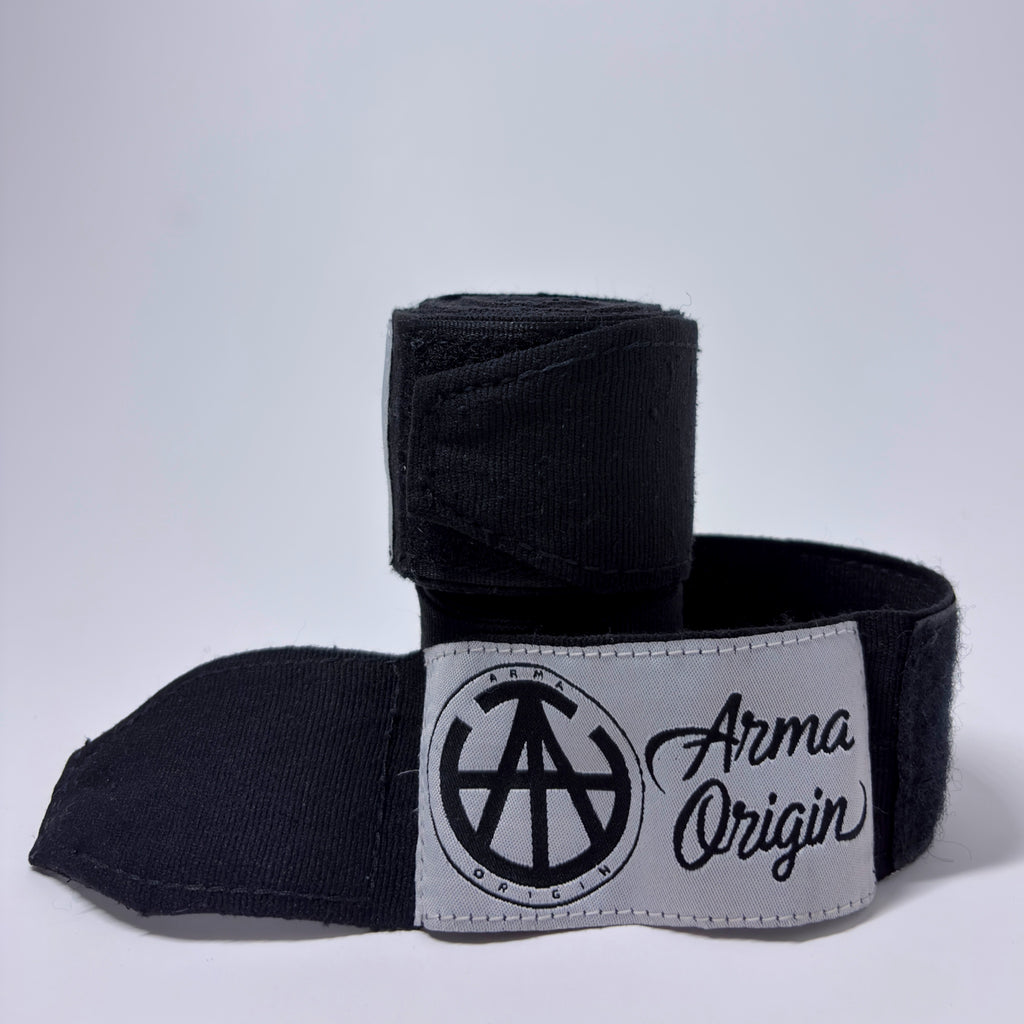 AO 180-inch Traditional Mexican Style Hand Wraps - Black