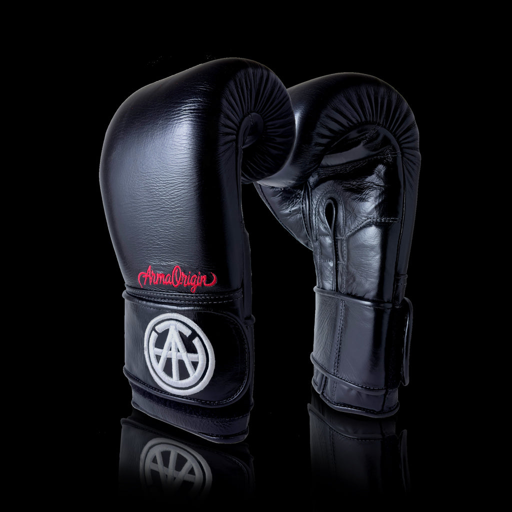 AO Classics - Premium Black Leather Boxing Gloves