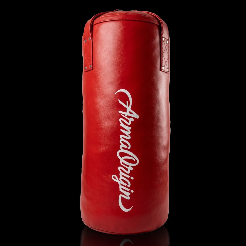 AO Professional Punching Bag - Premium 60lb Full Grain Leather UNFILLED