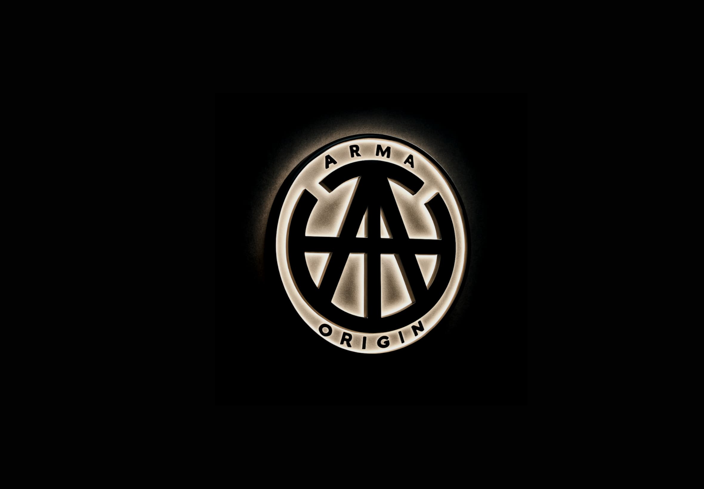 Logo of Arma Origin on a black background