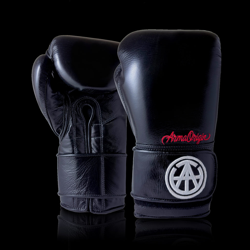 AO Classics - Premium Black Leather Boxing Gloves